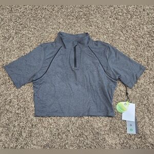 Mono B Womens 1/4 Zip Crop Top Size L NWT